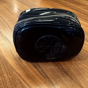 Tory Burch Glossy Black Cosmetic Pouch